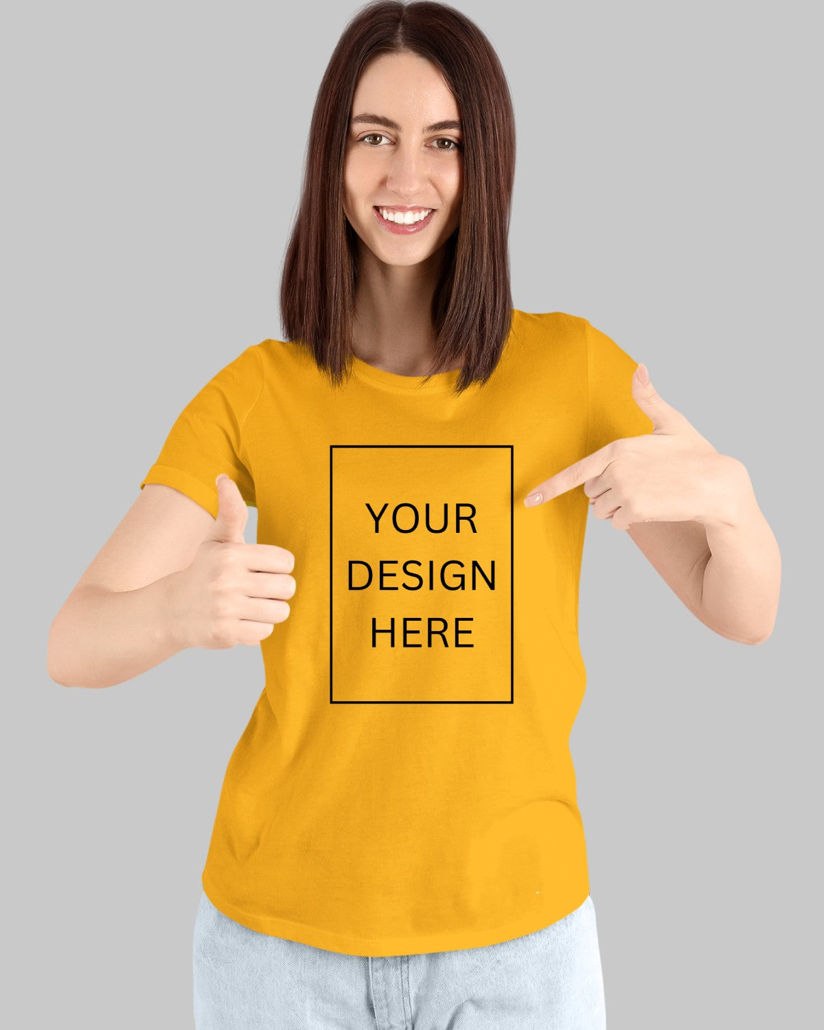 Women Custom T-Shirt - Yellow