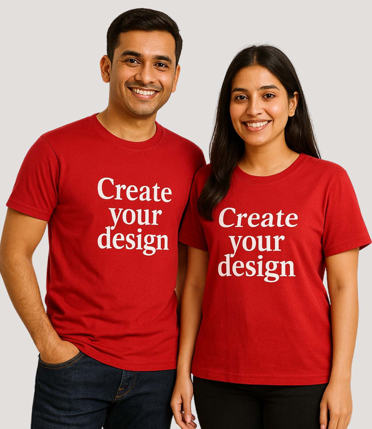 Custom Couple T-Shirt - Red