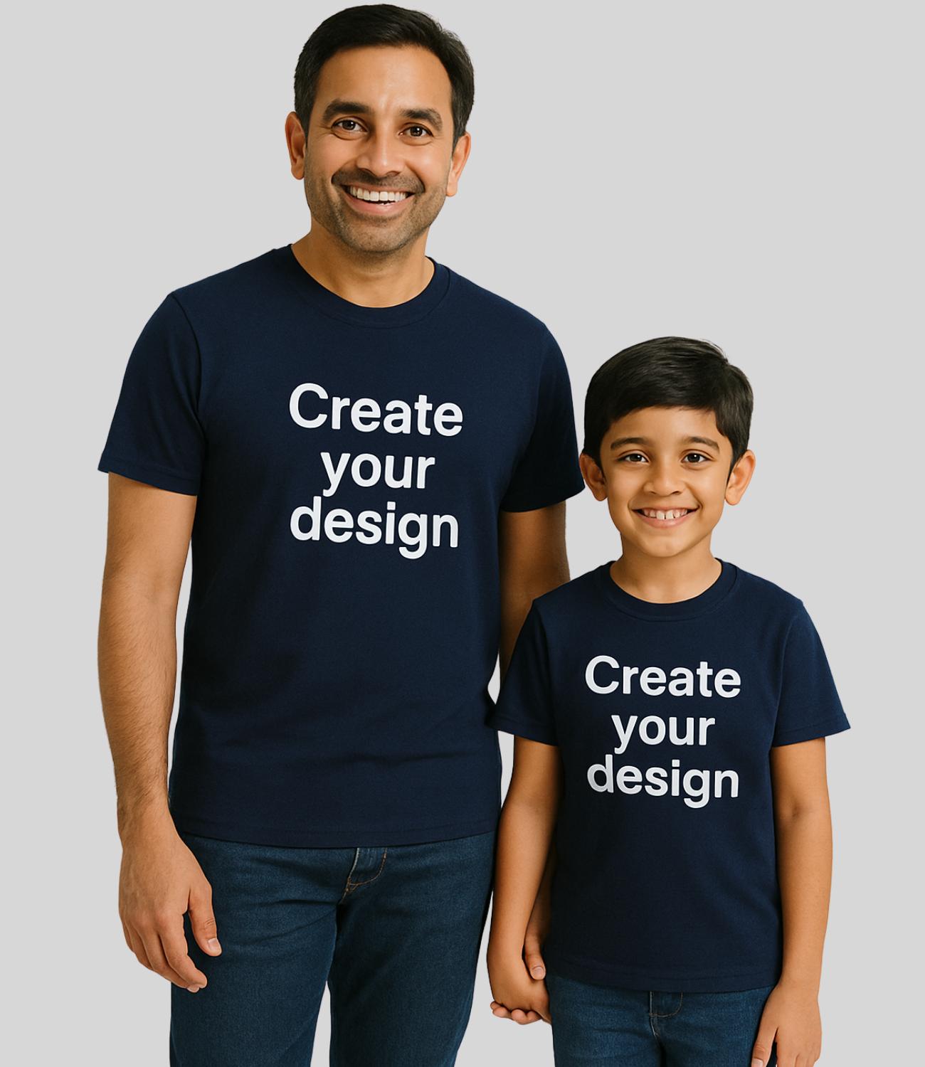 Custom Dad Son T-Shirt - Navy