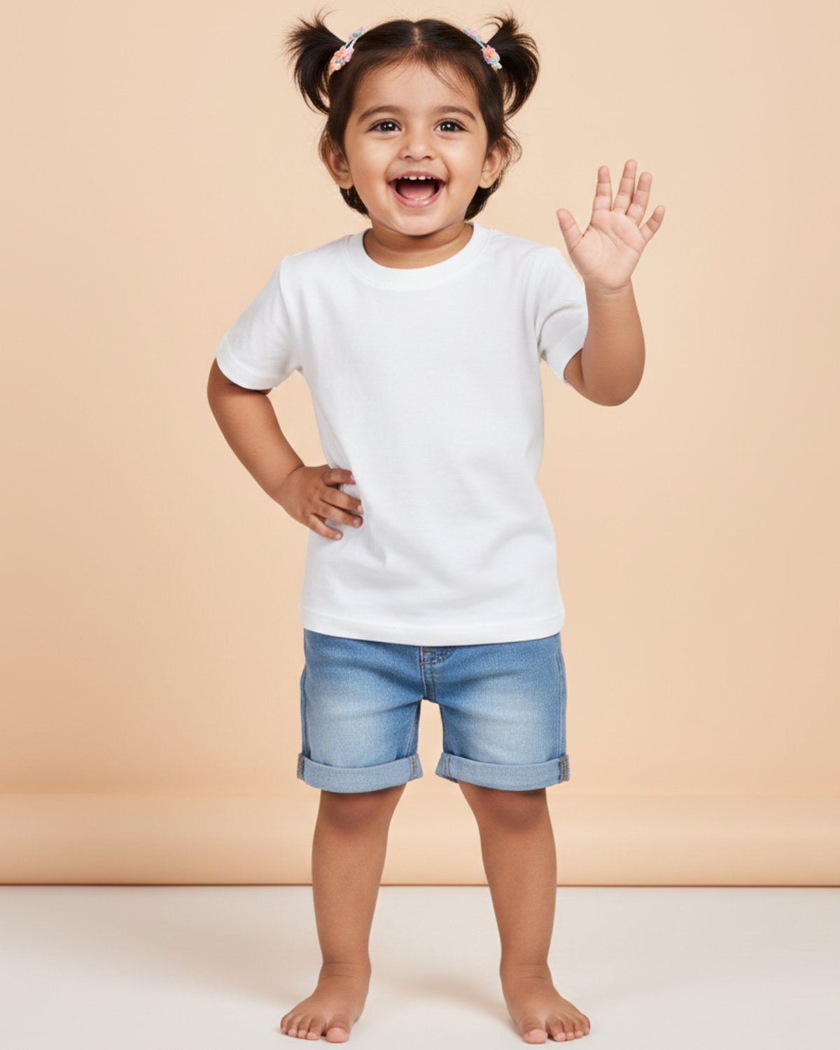 Kids Plain T-Shirt- White