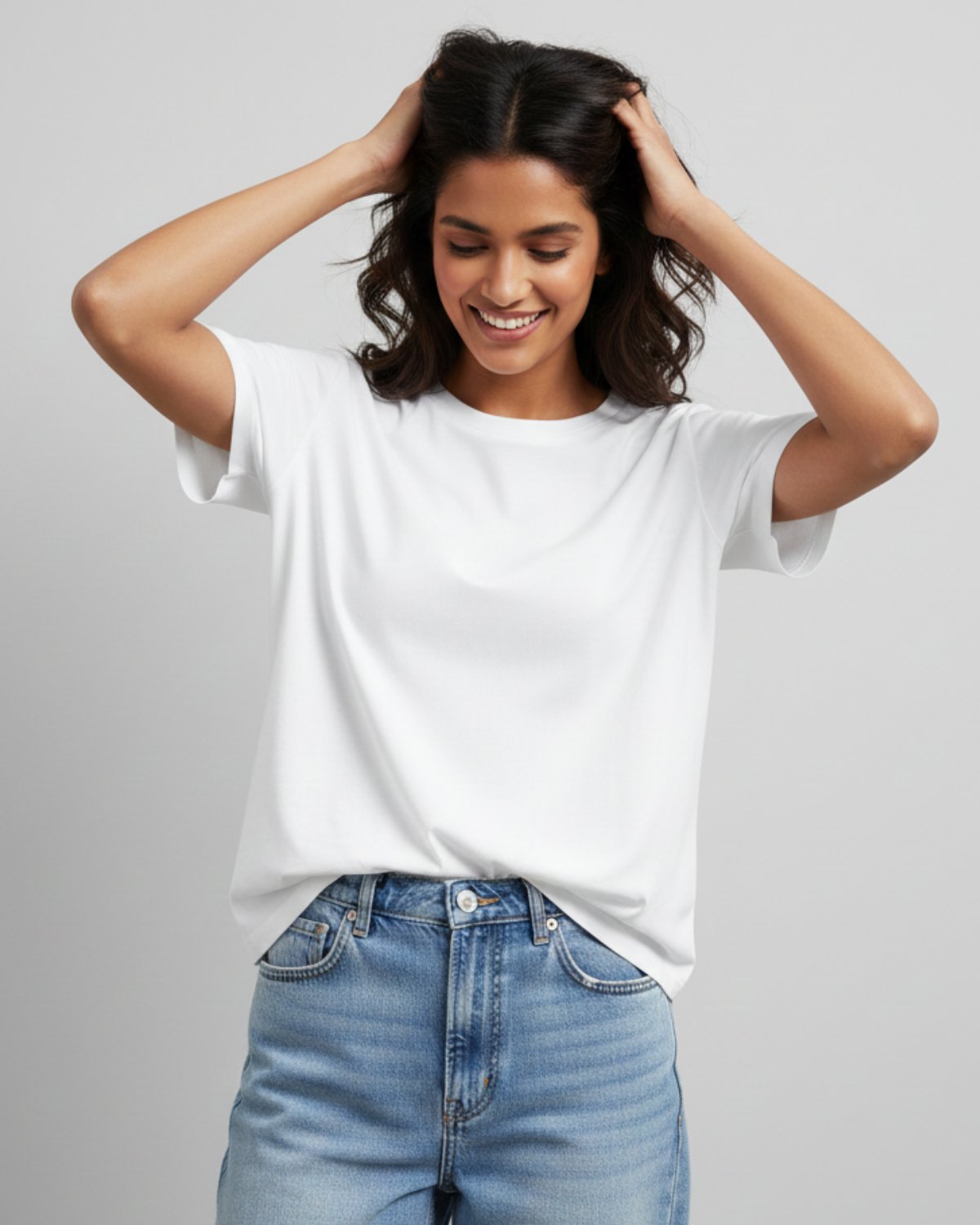 Women Plain T-shirt-White