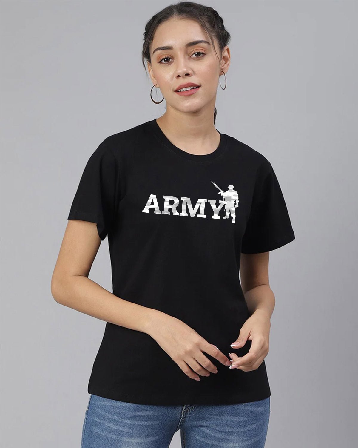Army Camo Women T-Shirt - His'en'Her - Shop T-Shirts For Men & Women Online