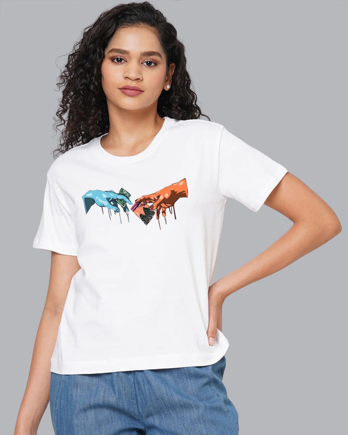 Michelangelo Hands Women T-Shirt