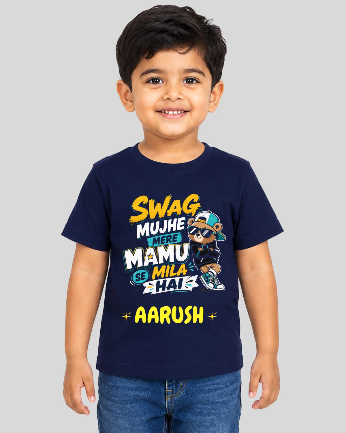 Mamu Wala Swag Kids Custom T-Shirt