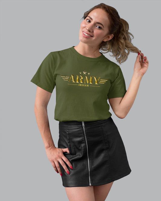 3 Star Army Women T-Shirt - His'en'Her - Shop T-Shirts For Men & Women Online