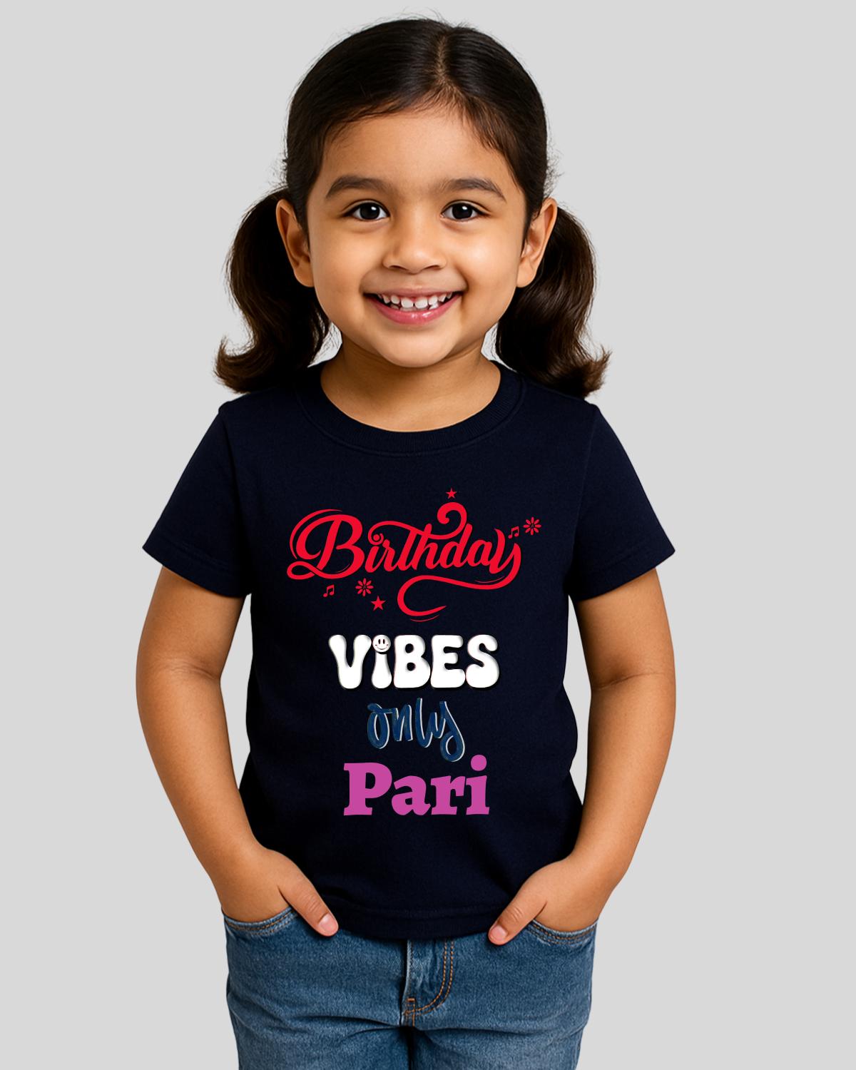 Birthday Vibes Custom Kids T-Shirt