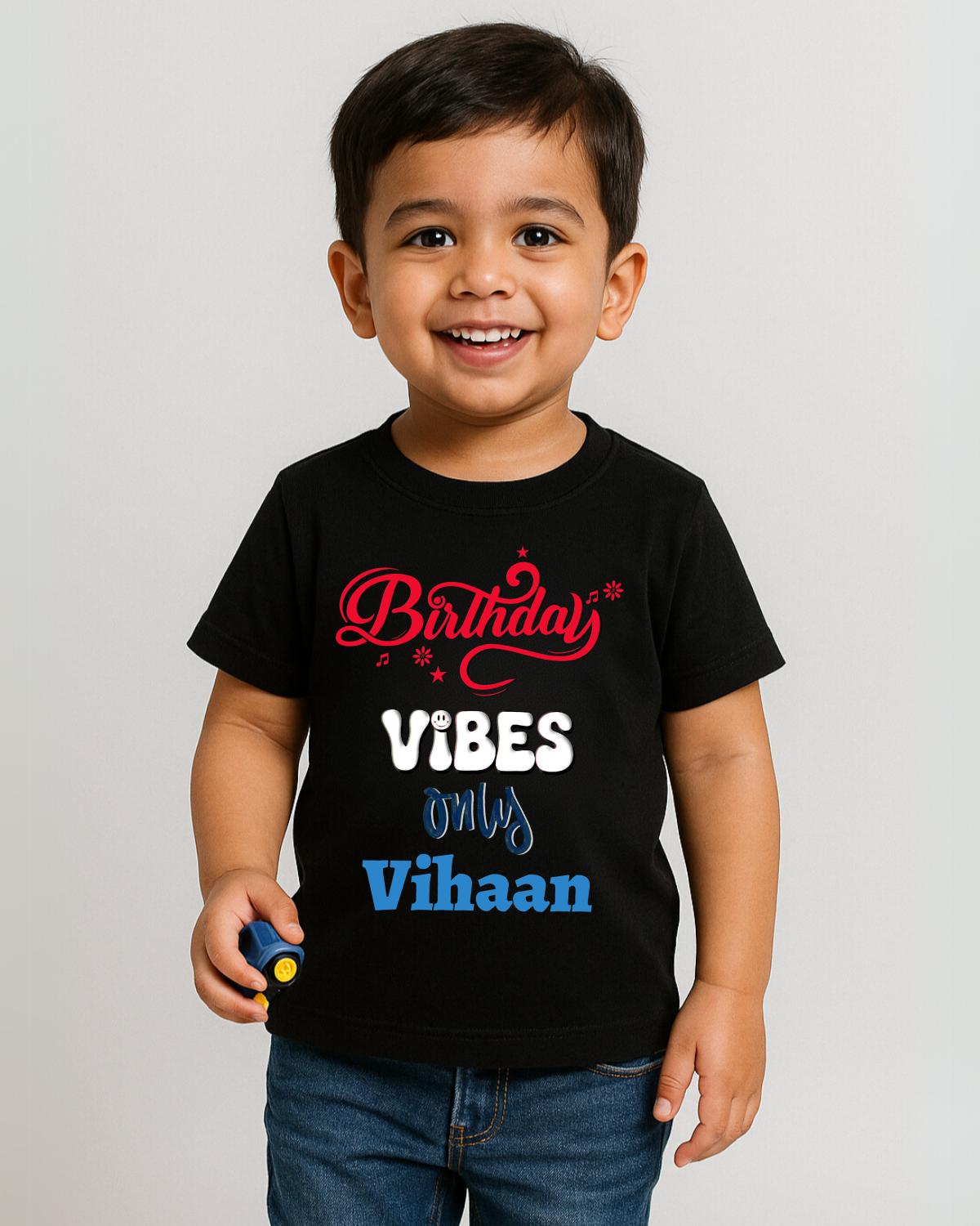 Birthday Vibes Custom Kids T-Shirt