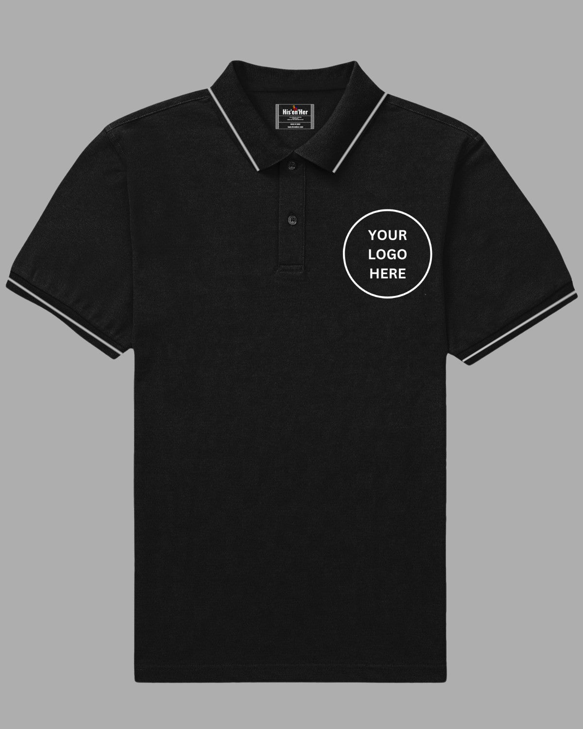 Custom Polo T-Shirt - Black