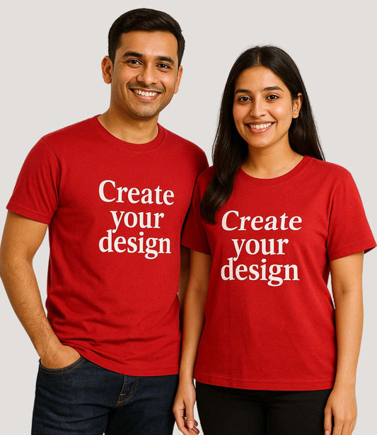 Custom Couple T-Shirt - Red