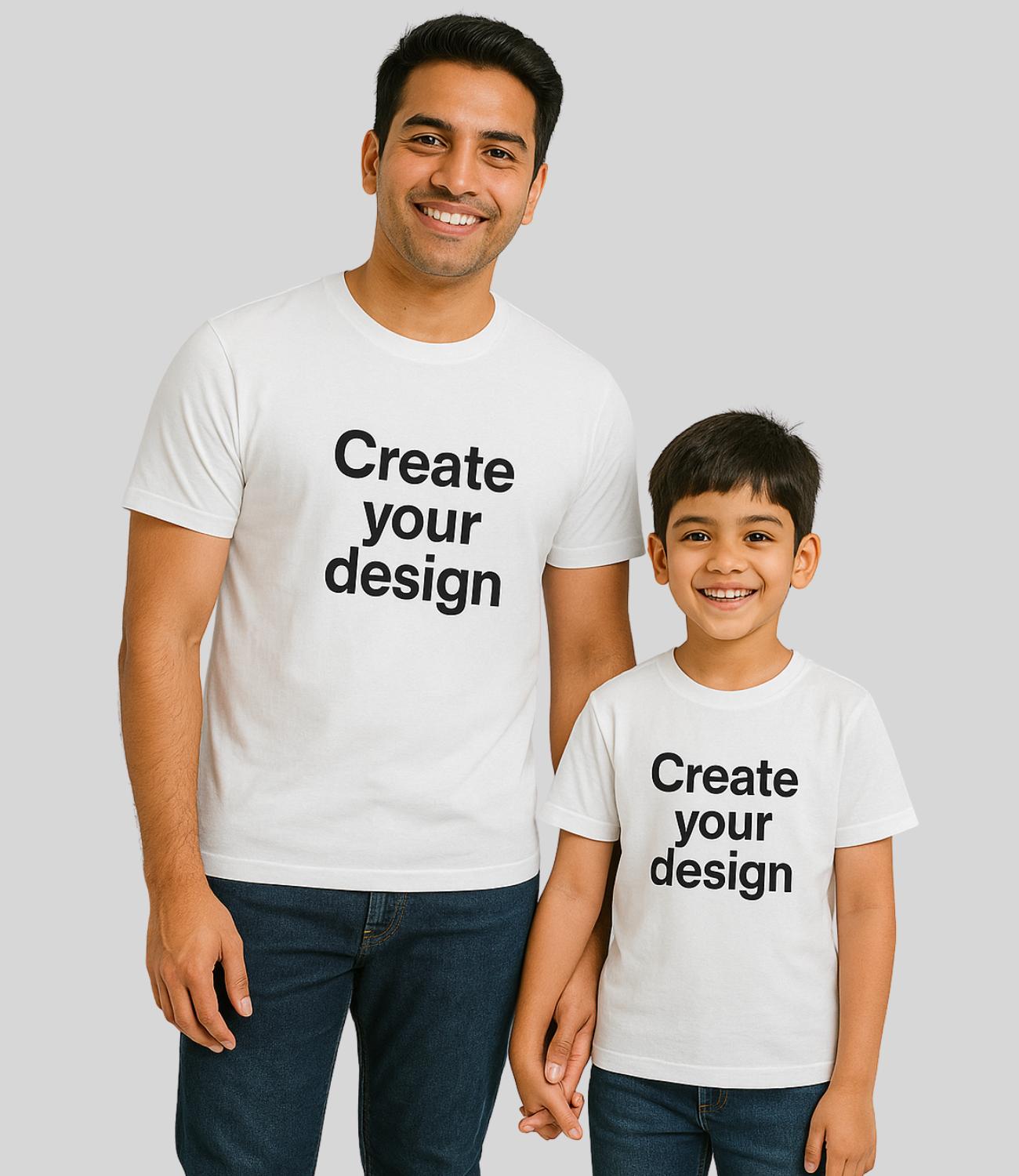 Custom Dad Son T-Shirt - White