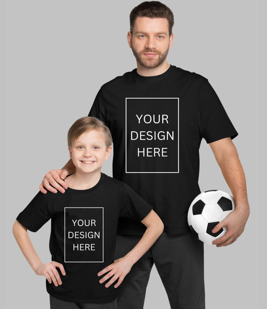 Custom Dad Son T-Shirt - Black