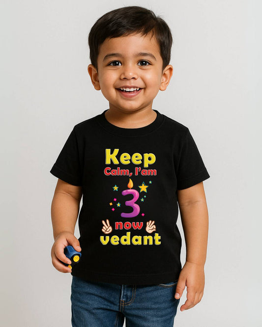 Keep Calm Custom Kids Birthday T-Shirt