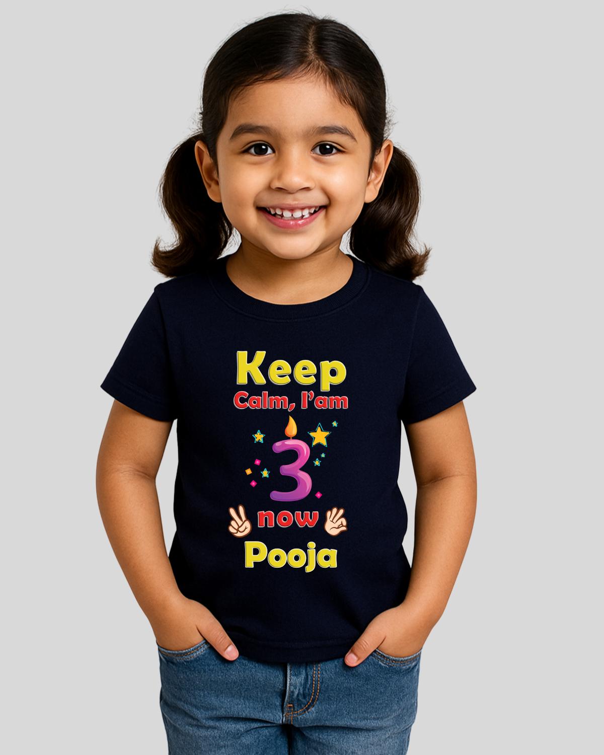 Keep Calm Custom Kids Birthday T-Shirt