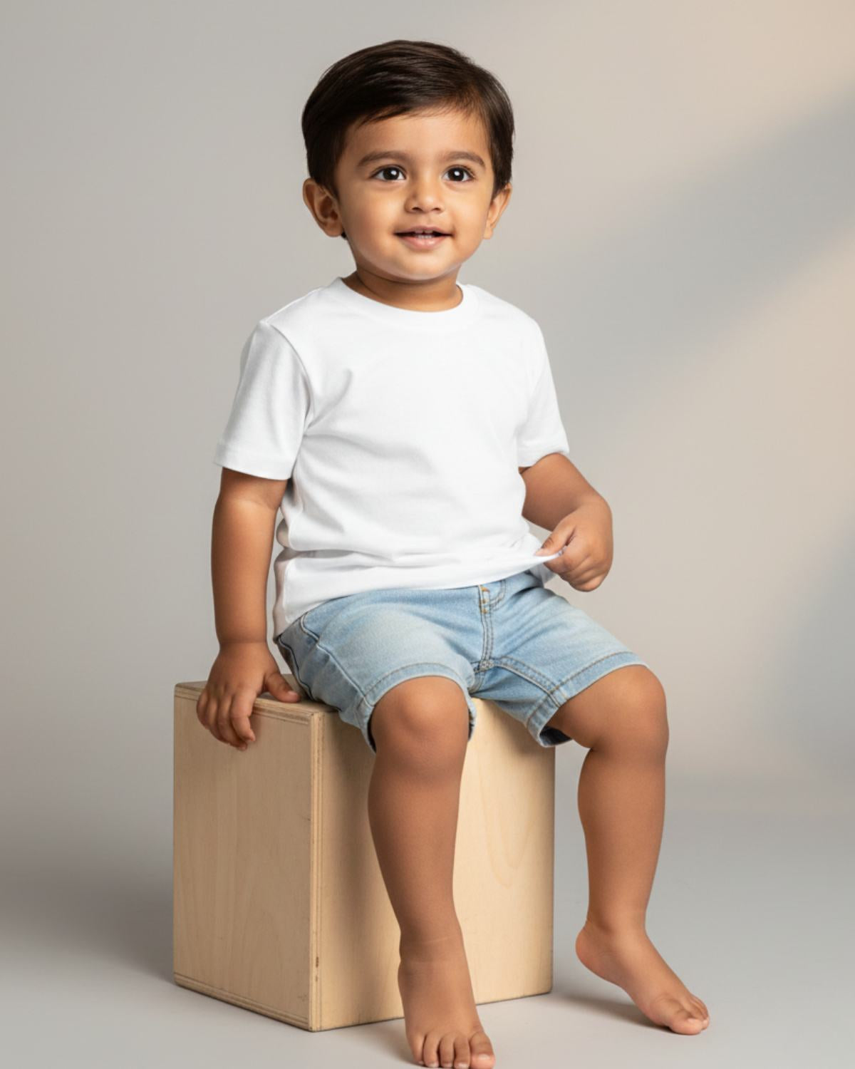 Kids Plain T-Shirt- White