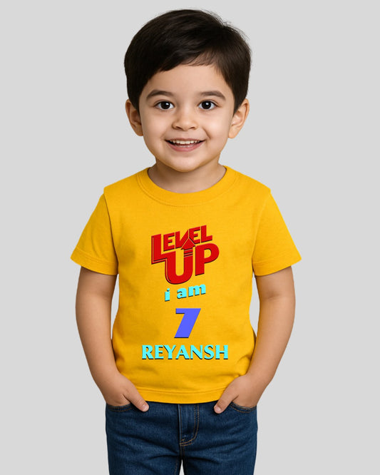 Level Up Custom Kids Birthday T-Shirt