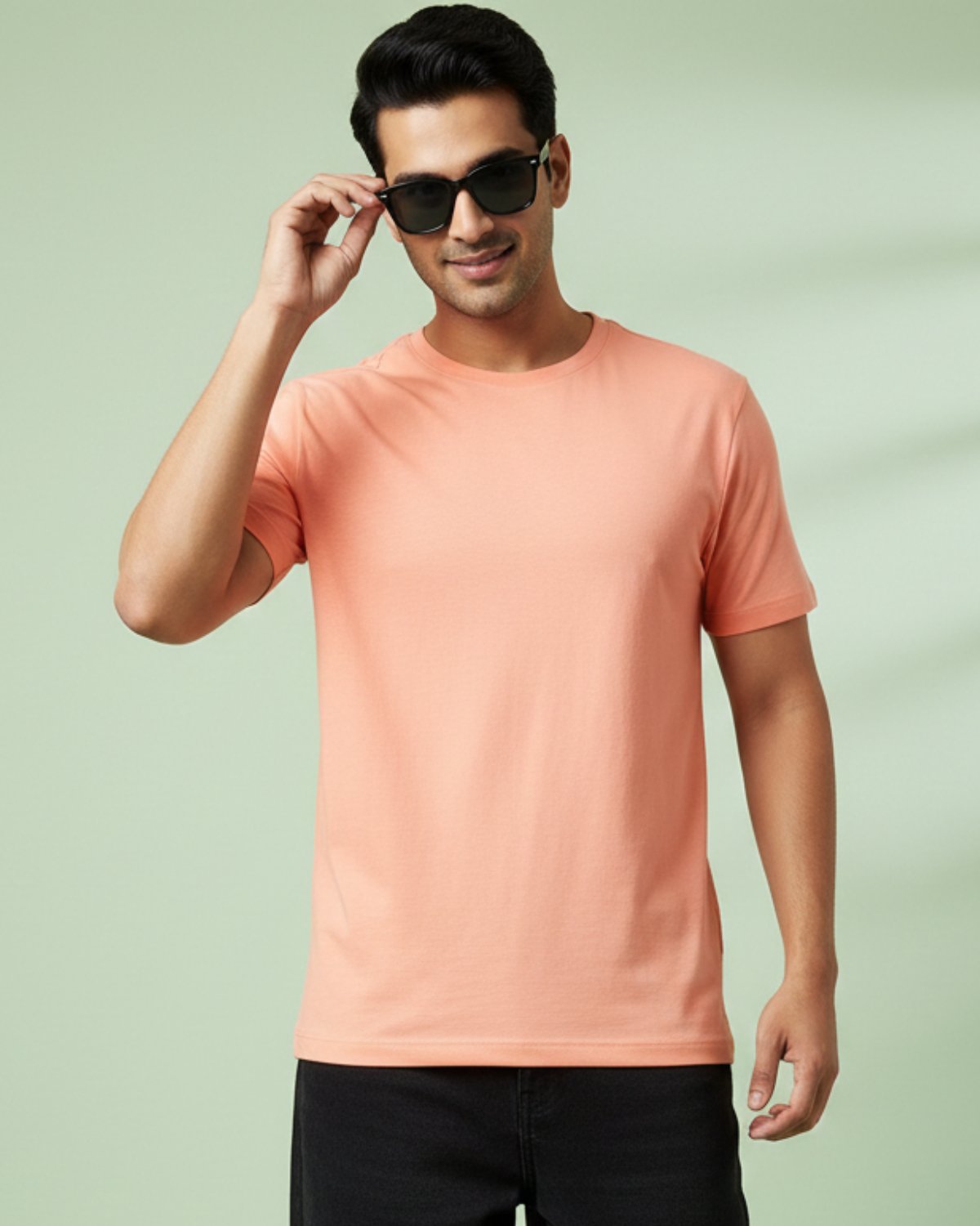 Men's Plain T-shirt-Salmon Pink
