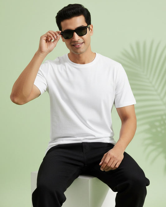Men's Plain T-shirt-White