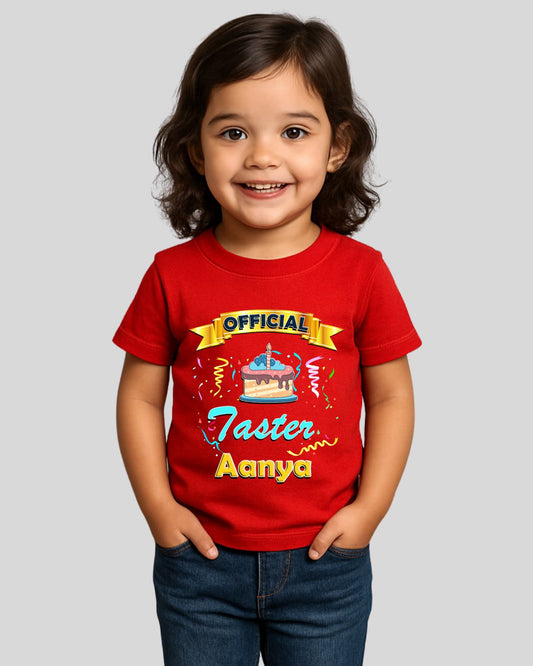 Cake Taster Custom Kids Birthday T-Shirt