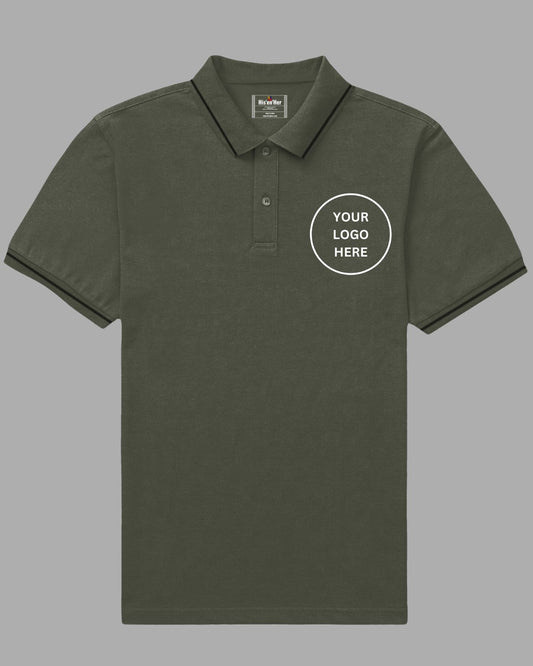 Custom Polo T-Shirt - Olive Green