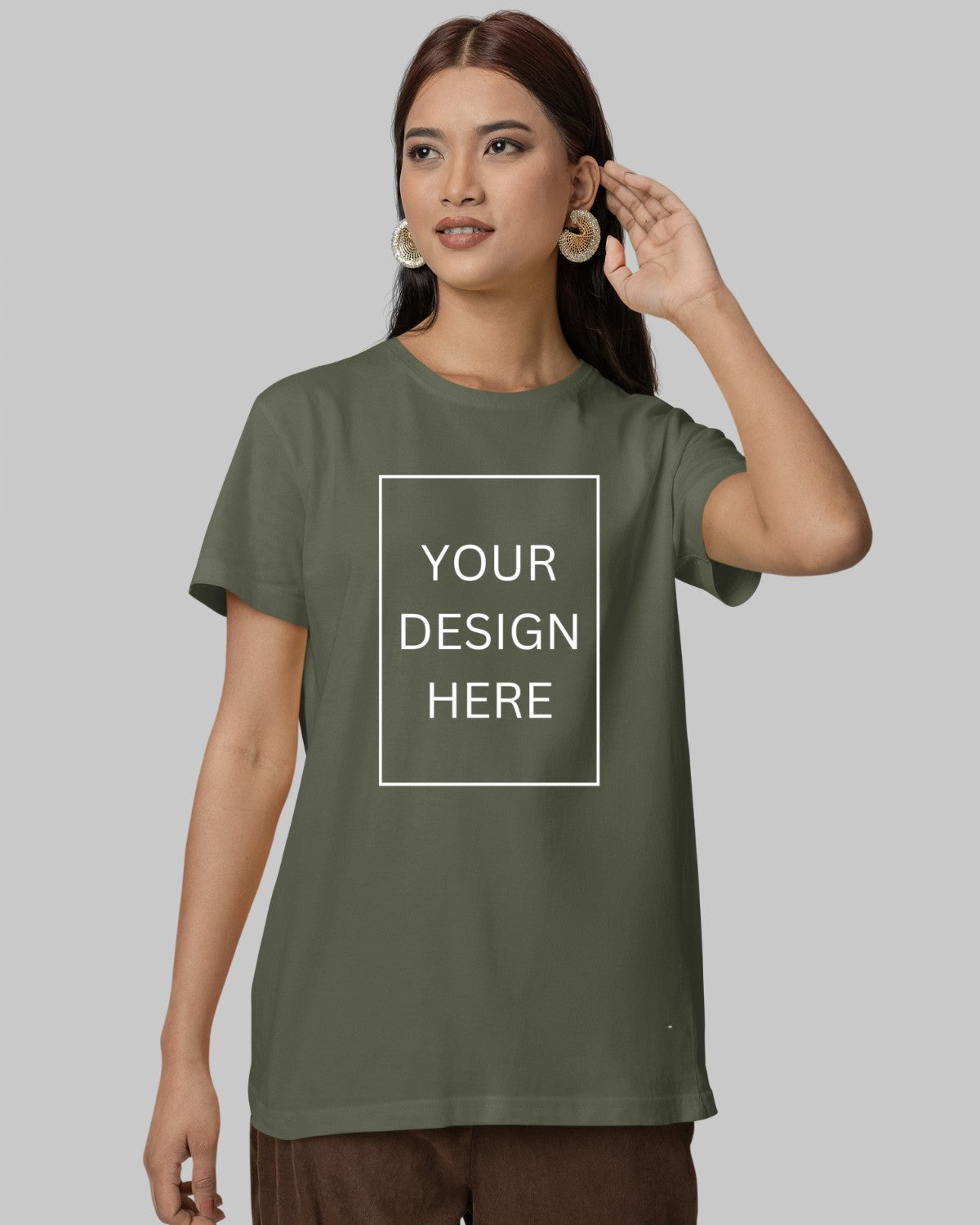 Women Custom T-Shirt - Olive