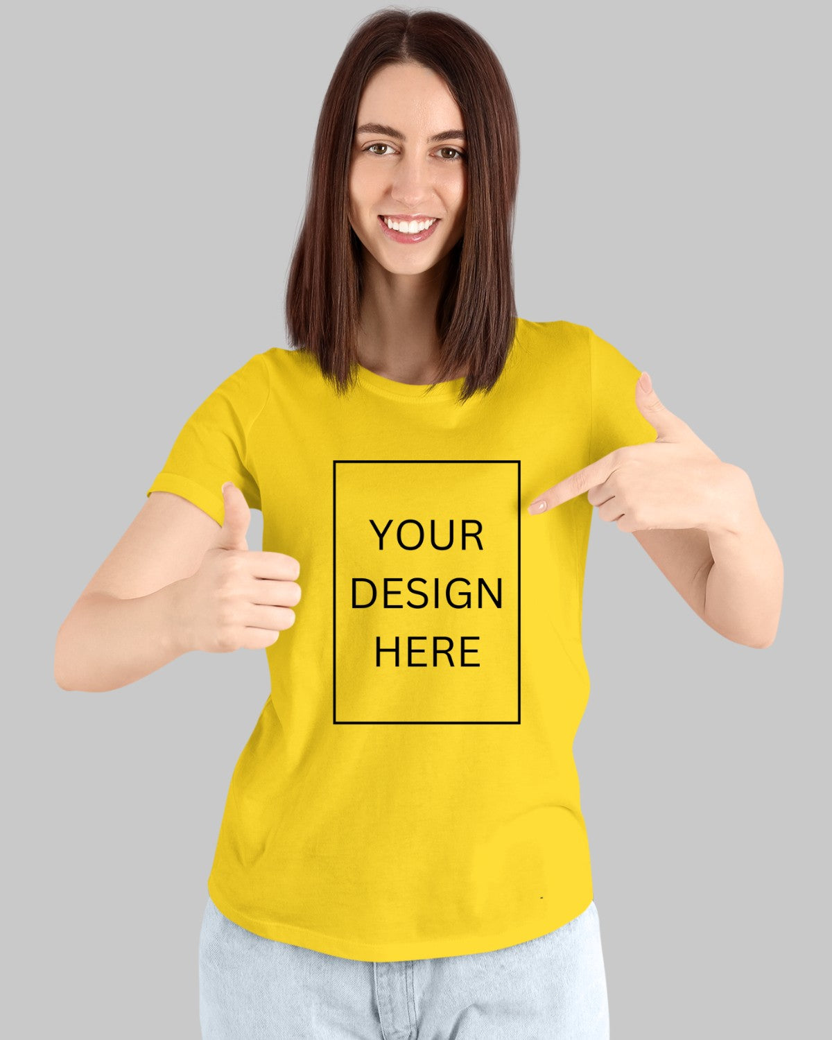 Women Custom T-Shirt - Yellow