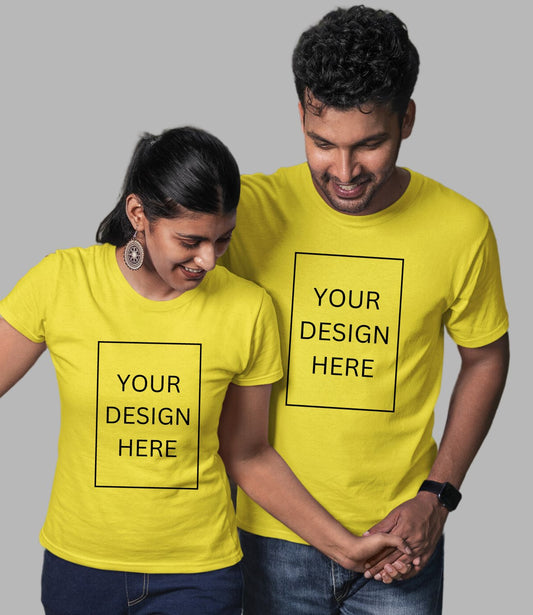 Custom Couple T-Shirt - Yellow