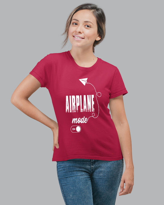 Airplane Mode Women T-Shirt - His'en'Her - Shop T-Shirts For Men & Women Online