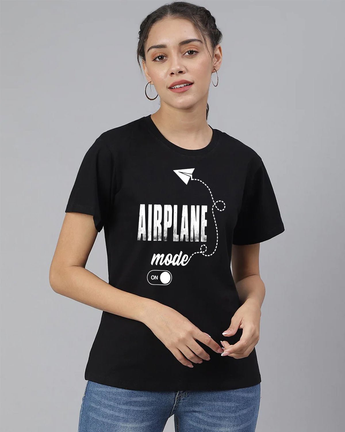 Airplane Mode Women T-Shirt - His'en'Her - Shop T-Shirts For Men & Women Online