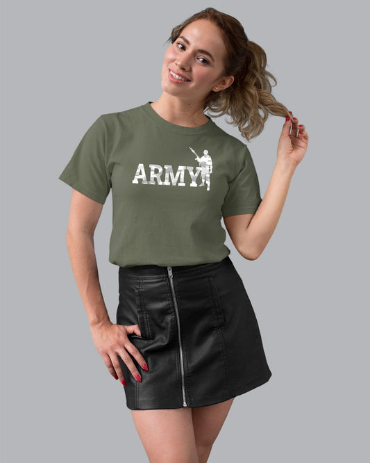 Army Camo Women T-Shirt - His'en'Her - Shop T-Shirts For Men & Women Online