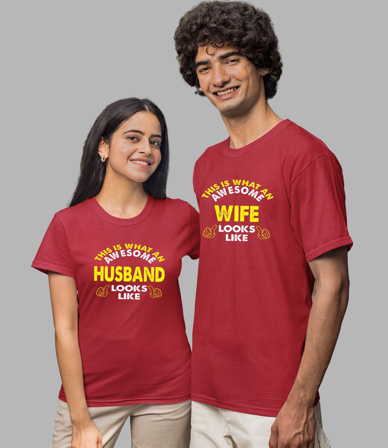 Awesome Husband Wife Couple T-Shirt - His'en'Her - Shop T-Shirts For Men & Women Online