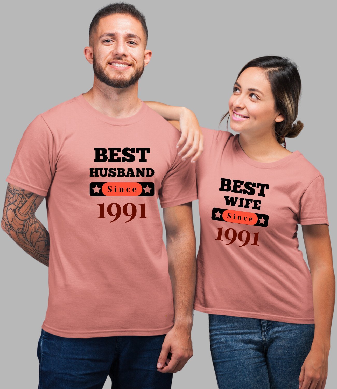 Best Husband Wife Couple T-Shirt - His'en'Her - Shop T-Shirts For Men & Women Online