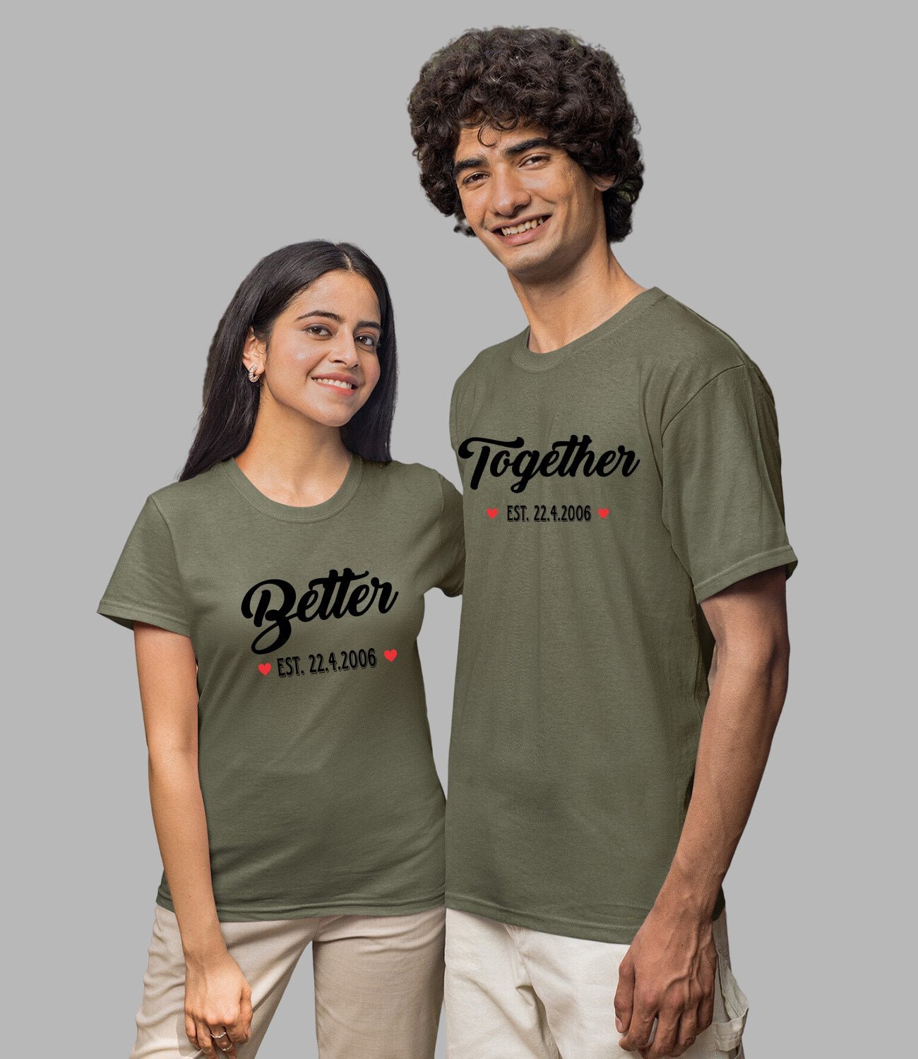 Better Together Couple T-Shirt - His'en'Her - Shop T-Shirts For Men & Women Online