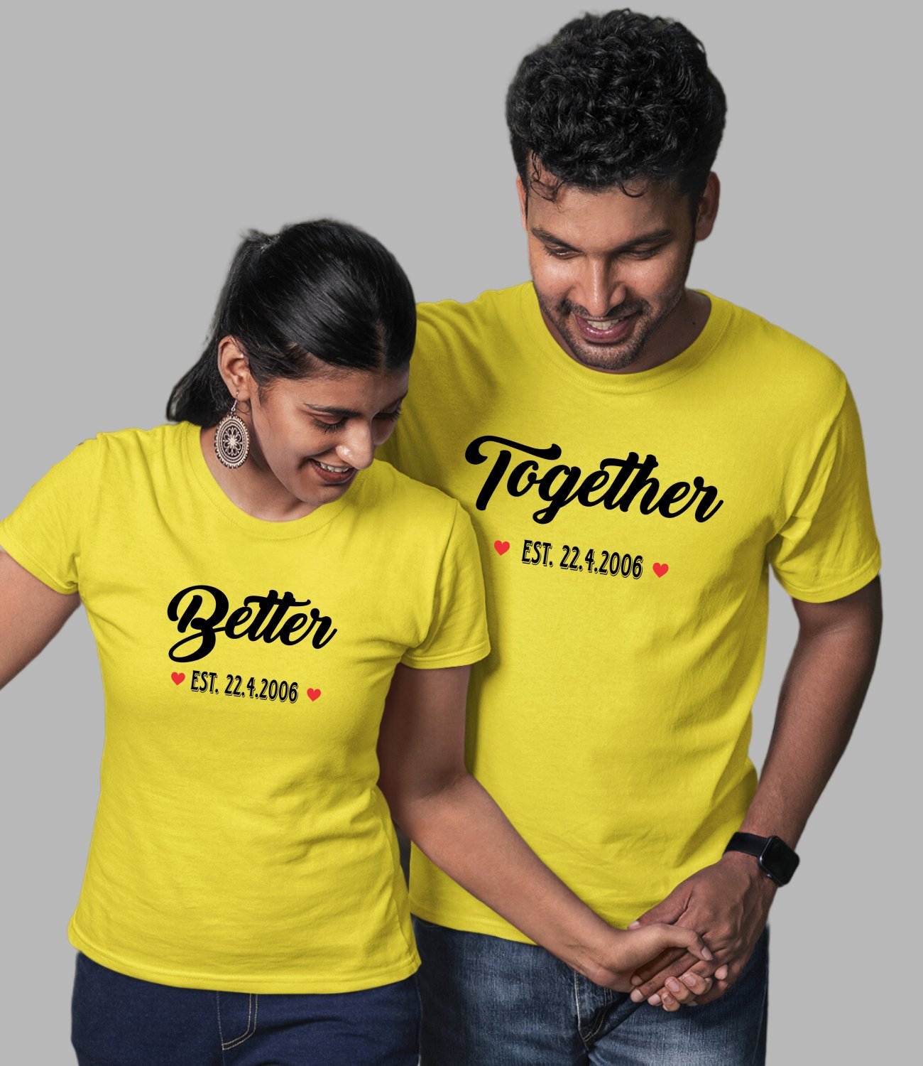 Better Together Couple T-Shirt - His'en'Her - Shop T-Shirts For Men & Women Online