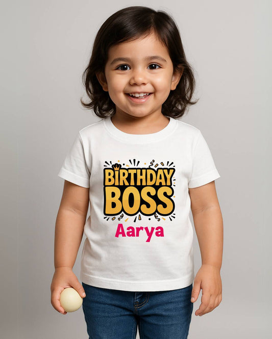 Birthday Boss Custom Kids T-Shirt