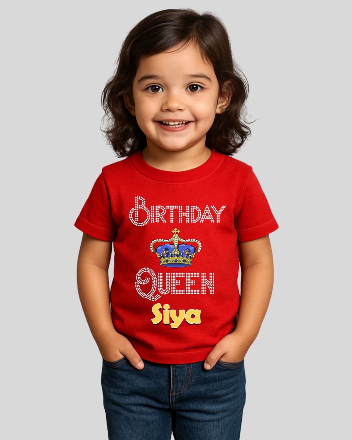 Birthday Queen Custom Kids T-Shirt