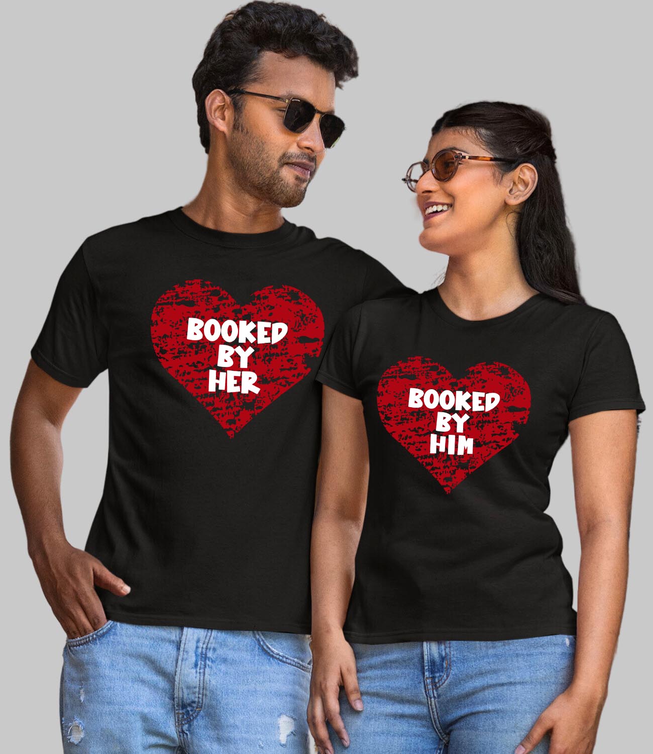 Booked Couple T-Shirts - His'en'Her - Shop T-Shirts For Men & Women Online