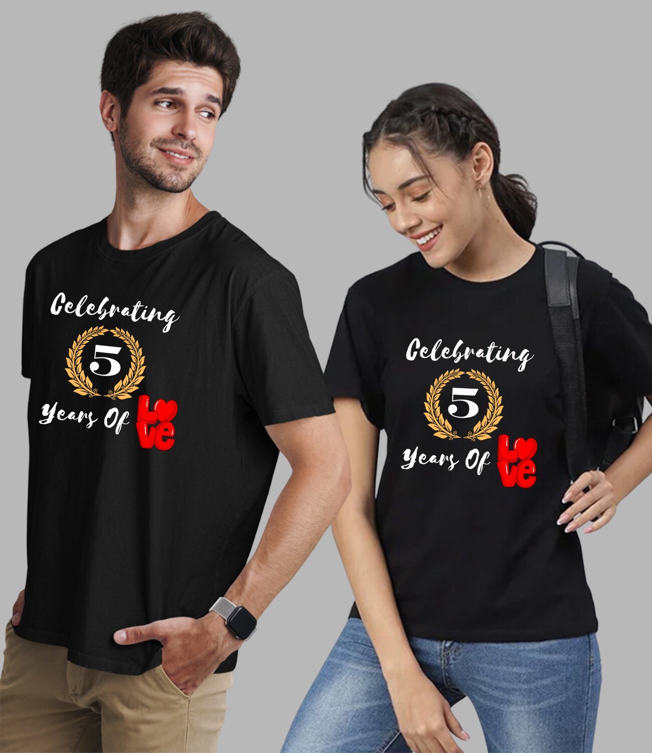 Celebrating Love Couple T-Shirt - His'en'Her - Shop T-Shirts For Men & Women Online