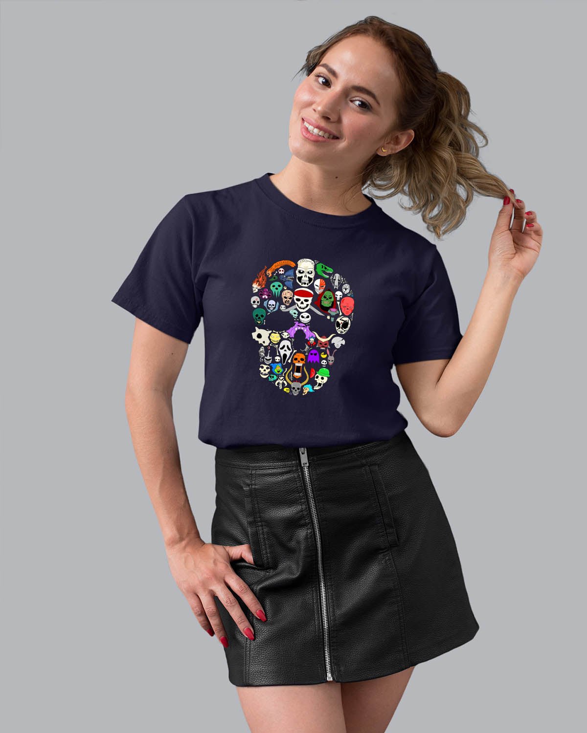 Colorful Skull  Women T-Shirt