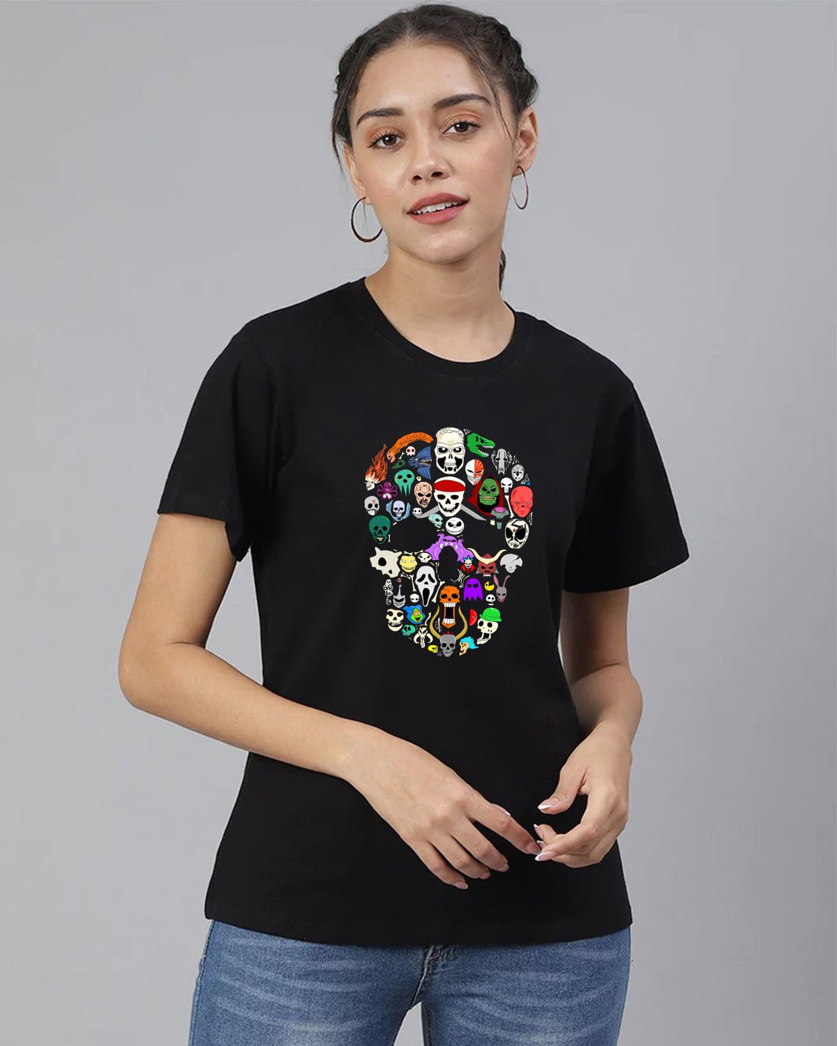 Colorful Skull  Women T-Shirt