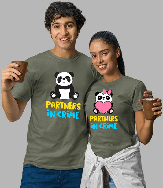 Crime Partners Couple T-Shirt - His'en'Her - Shop T-Shirts For Men & Women Online