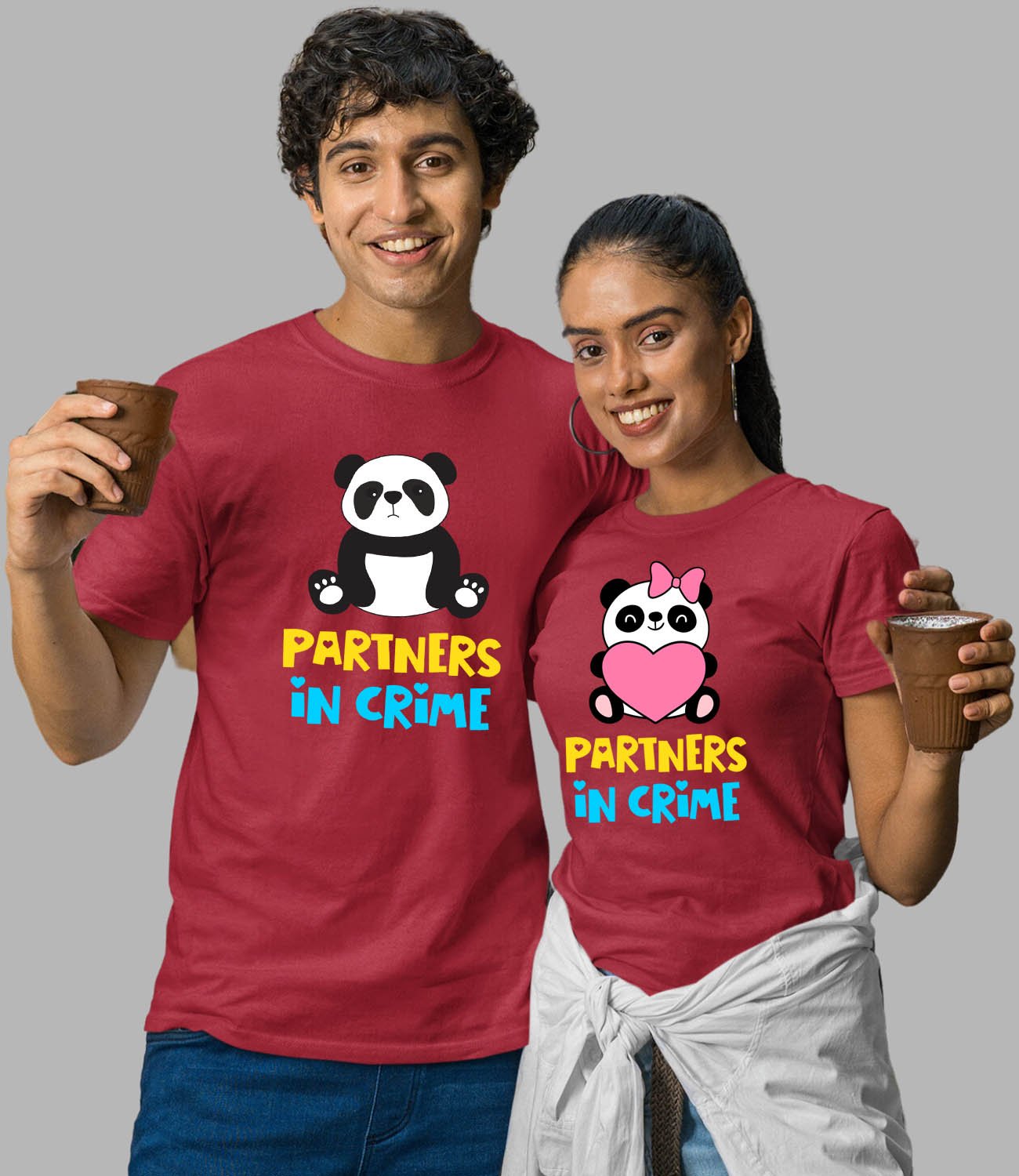 Crime Partners Couple T-Shirt - His'en'Her - Shop T-Shirts For Men & Women Online