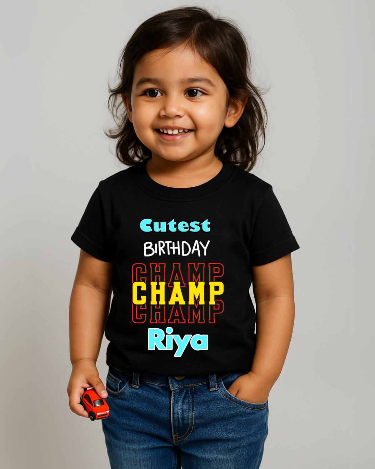 Birthday Champ Custom Kids T-Shirt