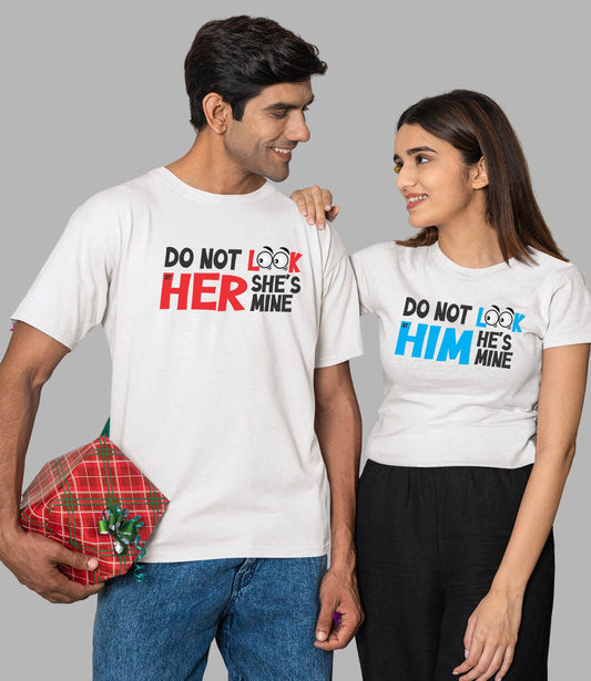 Don't Look Couple T-Shirt - His'en'Her - Shop T-Shirts For Men & Women Online