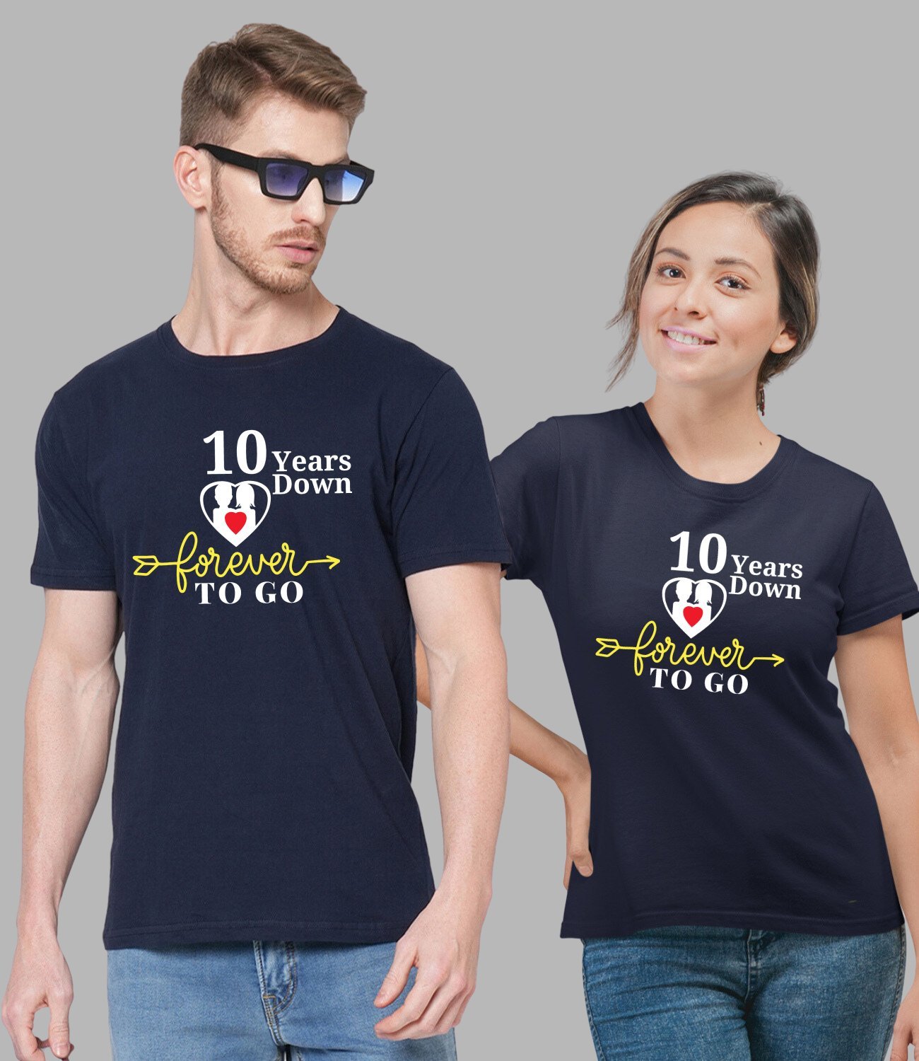 Forever To Go Couple T-Shirt - His'en'Her - Shop T-Shirts For Men & Women Online