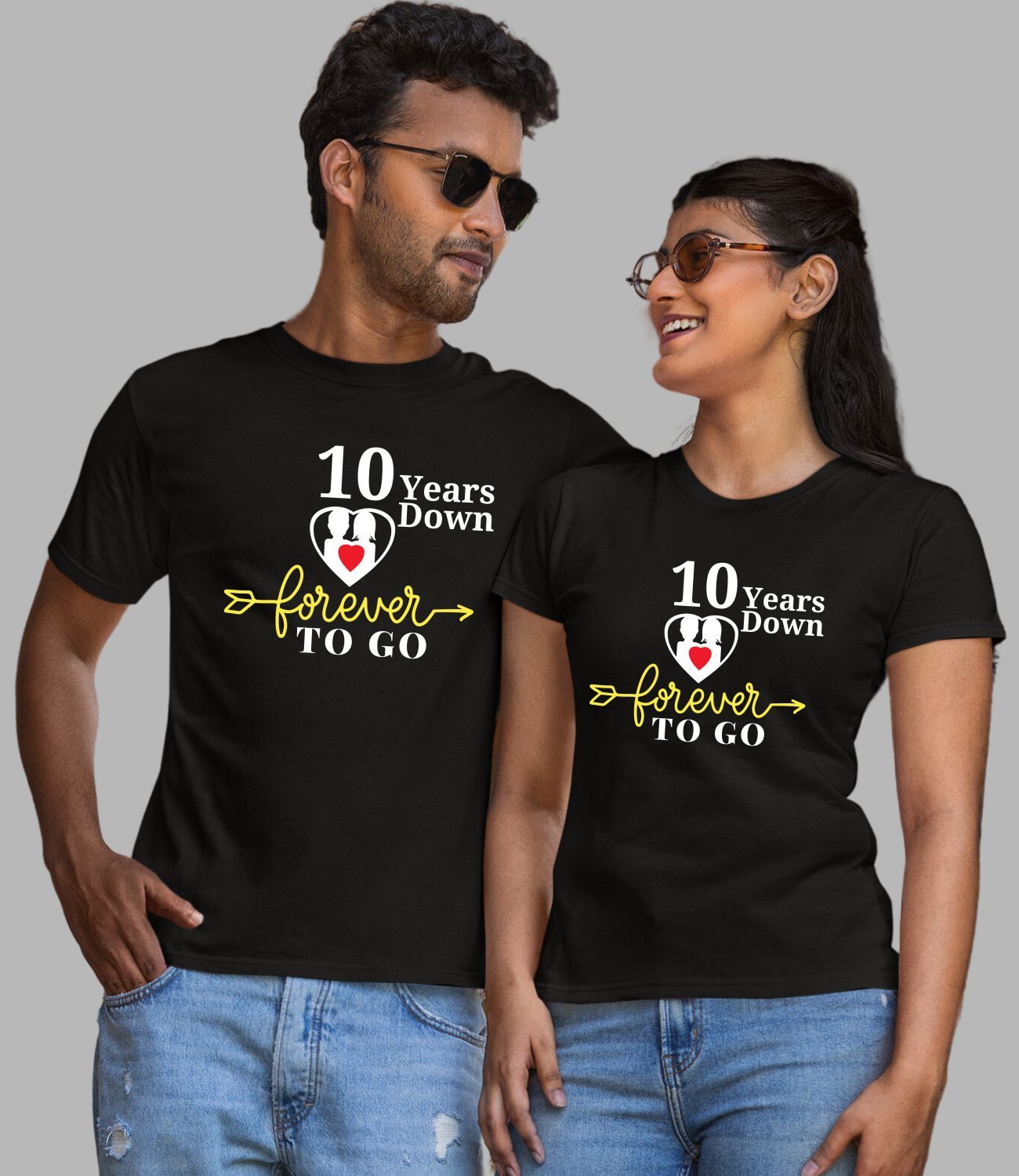 Forever To Go Couple T-Shirt - His'en'Her - Shop T-Shirts For Men & Women Online