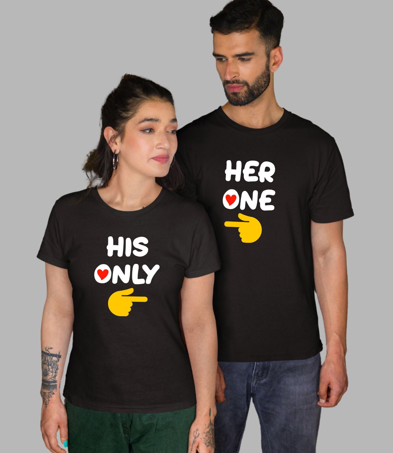 His Her Only Couple T-Shirt - His'en'Her - Shop T-Shirts For Men & Women Online