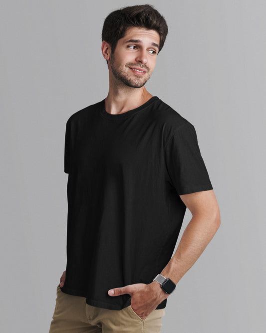 Men's Plain T-shirt-Black