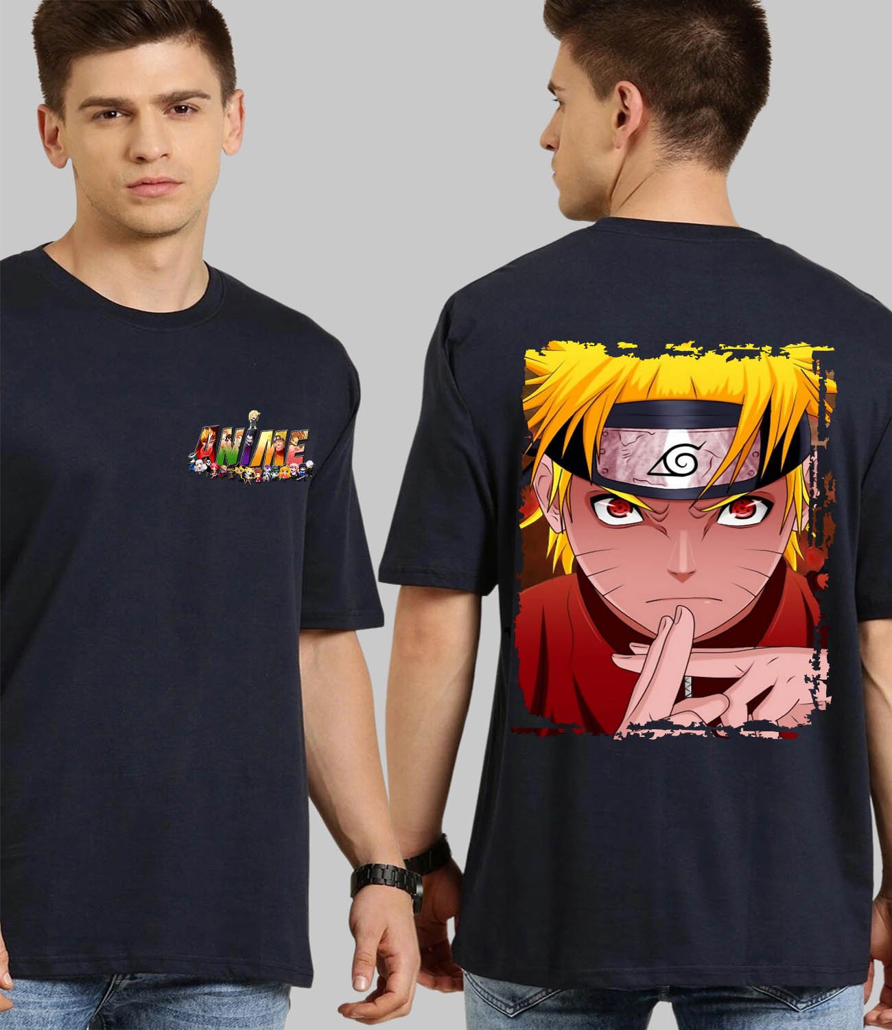 Naruto Action- Oversized T-Shirt - His'en'Her - Shop T-Shirts For Men & Women Online