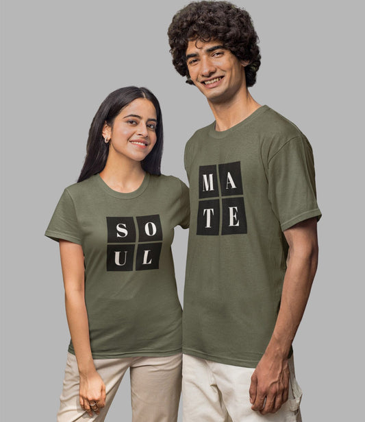 Soul Mate Couple T-Shirt - His'en'Her - Shop T-Shirts For Men & Women Online