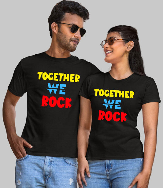 Together We Rock Couple T-Shirt - His'en'Her - Shop T-Shirts For Men & Women Online